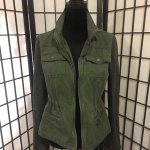 🔥Sold ARMY JACKET WITH KNIT SLEEVES SIZE M JUNIOR